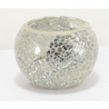Mini Mosaic Globes w/ LED Tea Lights- Crystal